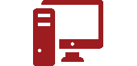 Core Migration monitor with computer icon coloured in red.